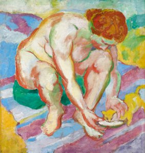Nøgenbillede med kat af Franz Marc