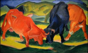 Kampkøer, 1911. af Franz Marc