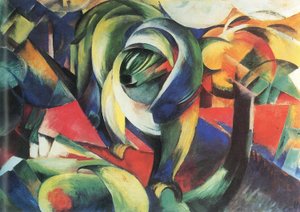 Tysk: Der Mandrill Mandrillen af Franz Marc