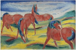 Græssende heste III, 1910 af Franz Marc
