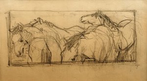 Lenggries hestestudie (hestestudie) af Franz Marc