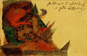 Liggende hjorte af Franz Marc