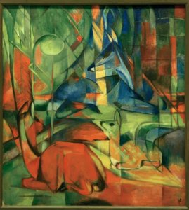 Rådyr i skoven II af Franz Marc