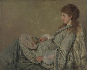 Portræt af kunstnerens hustru, 1872-1873 af Franz Otto Scholderer