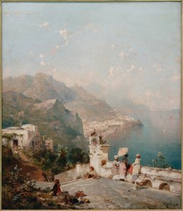 Elegante damer har udsigt over Salerno-bugten