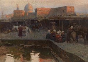 Caravanserai af Gur-e Amir i Samarkand af Franz Roubaud