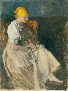 Siddende pige af Franz Rumpler