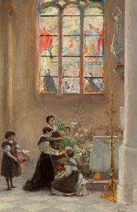 Mariafest i en kirke i Venedig af Franz Russ der Jüngere