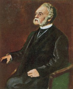 Werner von Siemens, tysk opfinder og industrialist (farvelitografi) af Franz Seraph von (after) Lenbach