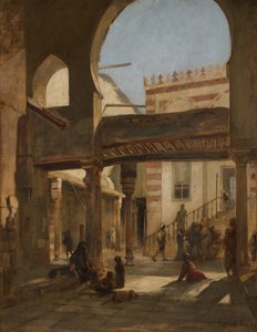 Scene i Kalaun-moskekomplekset Kairo af Franz Seraph von Lenbach