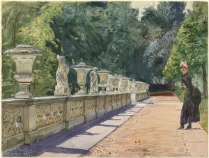 En tur i Sanssouci-parken. 1885
