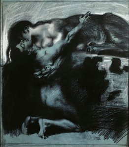 Kiss of a Sphinx, mellem 1890 og 1914. af Franz Stuck Ritter von