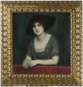 Mary med mørk hat, ca. 1916. af Franz Stuck Ritter von