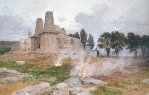 Ruinerne af et tempel, Sydamerika af Franz Thiele