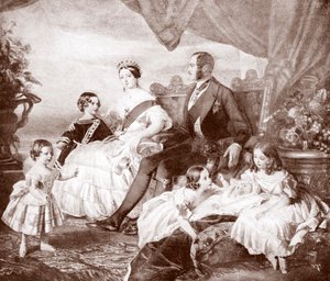 Dronning Victoria med prins Albert og deres børn, fra 