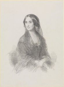 Portræt af en dame i spansk dragt, siddende, halvfigur af Franz Xaver Winterhalter