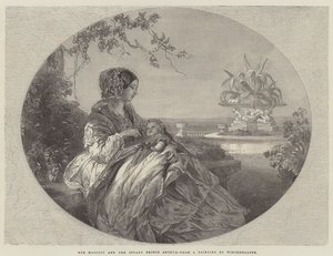 Hendes Majestæt og det lille barn prins Arthur af Franz Xaver Winterhalter