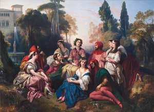 Decameron (Decameron). Komposition inspireret af samlingen af ​​noveller af Giovanni Boccaccio (Jean Boccace af Franz Xaver Winterhalter
