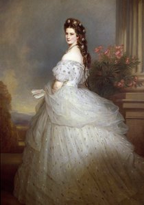 Portræt af Elisabeth de Wittelsbach (1837-1898) (sissi), imperator af Østrig (1854-1898) og dronning af Ungarn (1867-1898) Maleri af Franz Xaver Winterhalter (1806-1873)