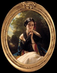 Portræt af prinsessen af Sayn Wittgenstein Sayn (Sayn-Wittgenstein) Maleri af Xaver Winterhalter (1806-1873) 1849. Privat samling af Franz Xaver Winterhalter