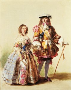 Dronning Victoria og Prins Albert iført tøj fra restaureringen til deres bal i 1851, maleri af Franz Xaver Winterhalter (1805-1873) af Franz Xaver Winterhalter