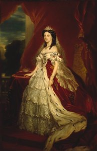 Prinsesse Augusta af Sachsen-Weimar-Eisenach 1811-1890, dronning af Preussen, ca 1859. af Franz Xaver Winterhalter School of .