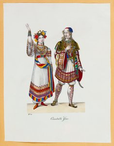 En samling udklædningskostumer, 1827 af Franz Xavier Nachtmann
