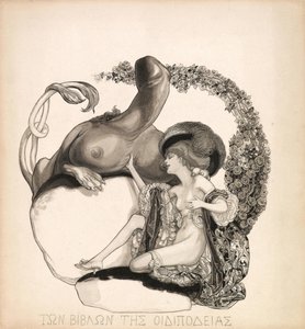 Erotisk illustration, ca. 1912.