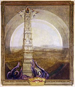 Illustration fra Dantes guddommelige komedie, Paradiso, Canto I, 1921 (wc på papir) af Franz von Bayros