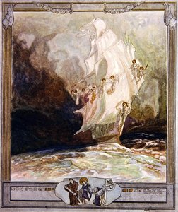 Illustration fra Dantes Divine Comedy, Paradise, Canto XXVII, 1921 (wc på papir) af Franz von Bayros