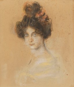 Franz von Lenbach - Portræt af den australske cancan-danser Saharet, 1899 af Franz von Lenbach