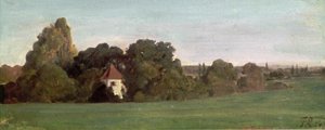 Landskab med kapel af Franz von Lenbach