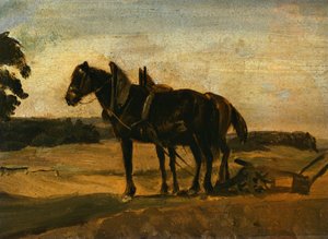 Heste foran ploven af Franz von Lenbach