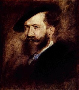 Portræt af Wilhelm Busch af Franz von Lenbach