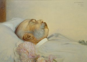 Kejser Franz Joseph I på sit dødsleje