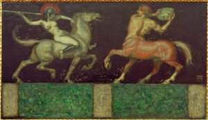 Amazon og Centaur af Franz von Stuck