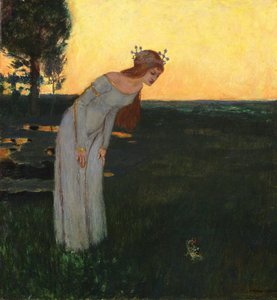 Once upon a time - Once upon a time, af Stuck, Franz, Ritter von (1863-1928). olie på træ af Franz von Stuck