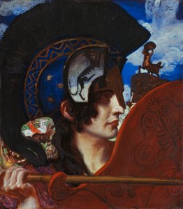 Kæmpende amazone af Franz von Stuck