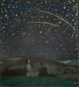 Stjerneskud (Franz og Mary von Stuck) - Shooting Stars (Franz og Mary Stuck), af Stuck, Franz, Ritter von (1863-1928). olie på træ