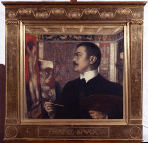 Selvportræt ved staffeliet af Franz von Stuck
