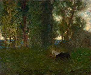 Græssende heste af Franz von Stuck