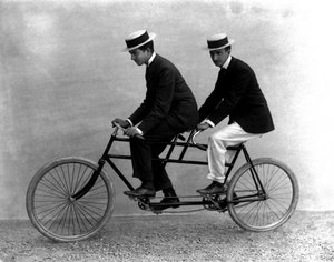 To mænd på en tandem, Firenze, 1895 (glasplade)