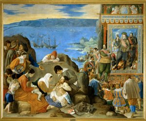 Genindtagelsen af Bahia i 1625 ... (maleri på lærred) af Fray Juan Batista Maino or Mayno
