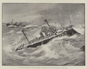 Det spanske krigsskib, Reina Regente, rapporterede tabt nær Gibraltarstrædet af Fred T. Jane