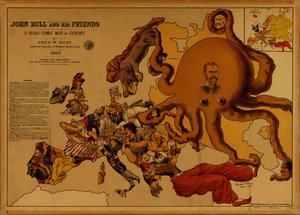 John Bull og hans venner. Et serio-komisk kort over Europa af Fred W. Rose