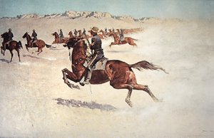 Buffalo Soldiers in Pursuit (farve litho)