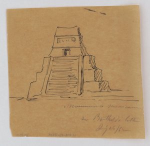 Højdeskitse til piedestal til Frihedsgudinden, New York, 1882 af Frederic Auguste Bartholdi