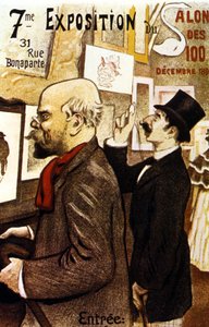 Plakat af den 7. udstilling af Salon des 100. December 1894. Paul Verlaine.
