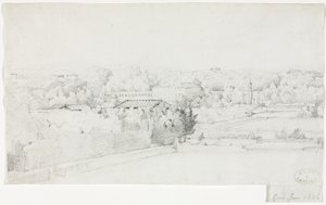Udsigt over Villa Borghese og dens Orangerie fra Villa Medici af Frederic Bourgeois de Mercey