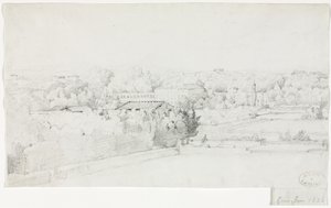 Udsigt over Villa Borghese og dens Orangerie fra Villa Medici, 1826. af Frederic Bourgeois de Mercey